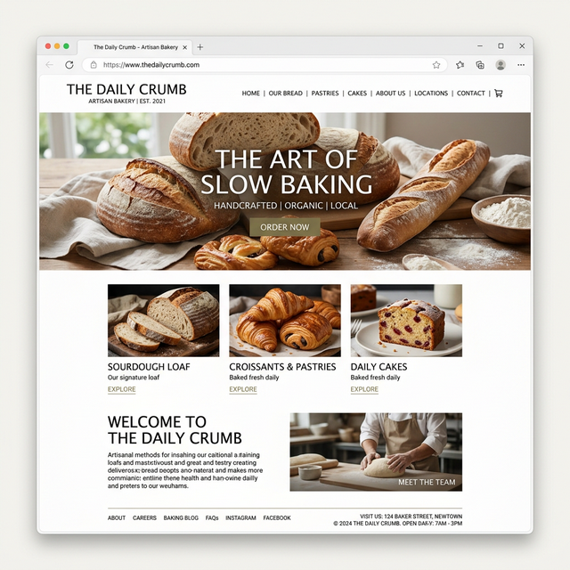 The Daily Crumb Artisanal Bakery Placeholder